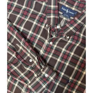 Ralph Lauren MCMEEL Plaid Mens Brown/Red/Green Long Sleeve XXL Button Down
